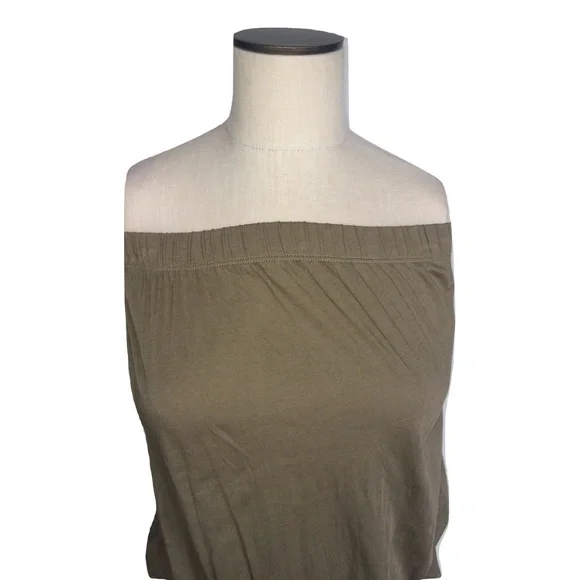 NWT Blue Life Olive Off the Shoulder Boho Dress - Picture 3 of 3